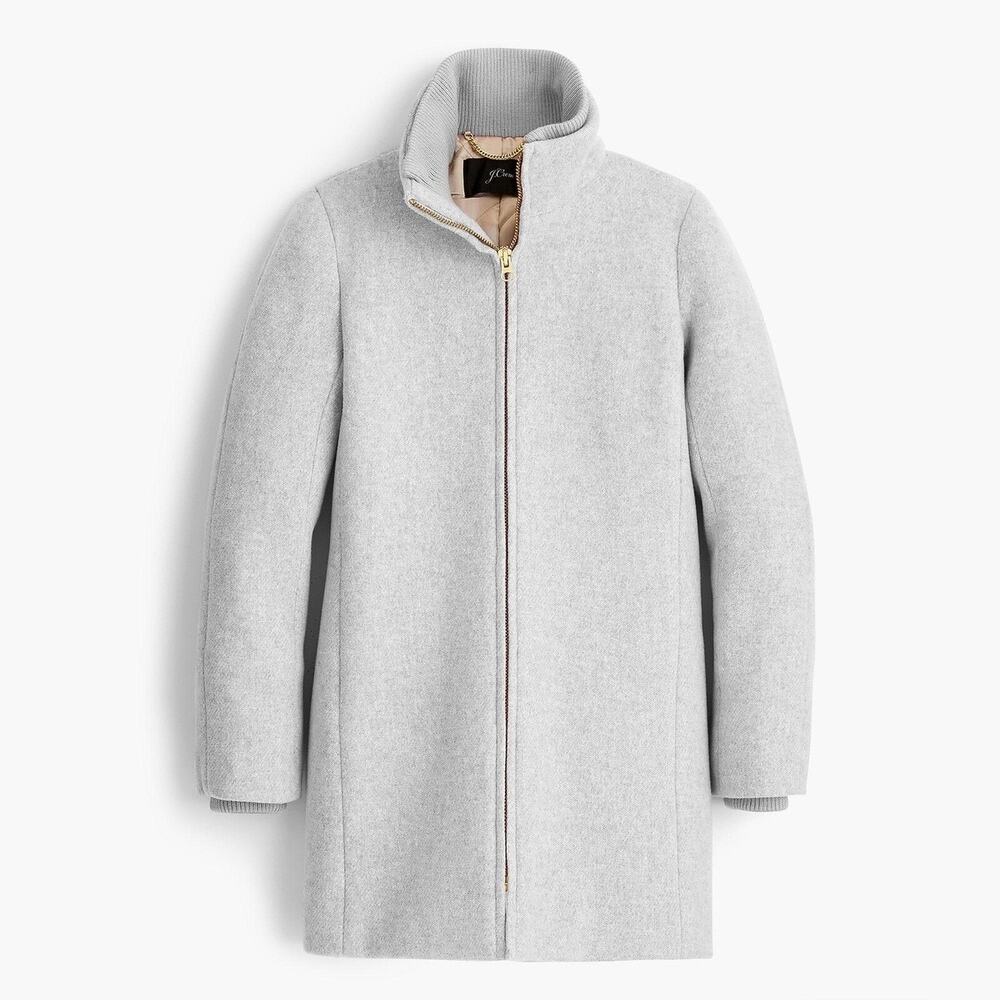 J.Crew women’s wool lodge coat in heather gray Italian stadium cloth wool